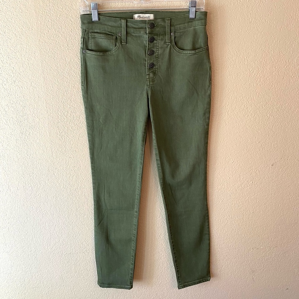 Madewell 9” Rise Skinny Crop Jeans Garment-Dyed Button-Front Edition - Picture 2 of 9